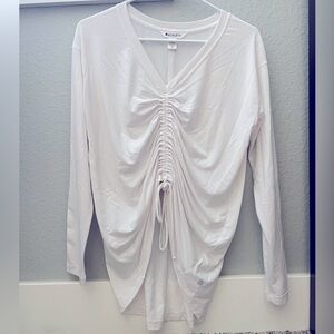 Athleta long sleeve white cinch top XS
